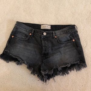 Free people black denim shorts
